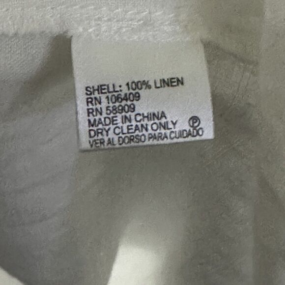 Preston And York 100% Linen Cowl Neck Blouse Size Large XL White Sleeveless - Picture 3 of 6